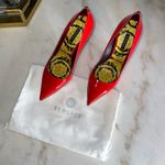 Versace New Barocco Pointy Toe Pump in Patent Red Photo 11