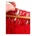 Free People Red Mesh Floral Lace Overlay Dress Size 4 Photo 9