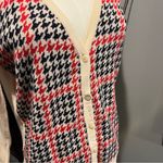 Merona 🌺 BLUE AND RED ARGYLE CARDIGAN SWEATER SIZE MEDIUM🌺 Photo 1