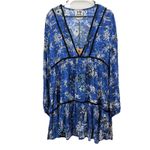 Jaase NWT  Blue Floral Long Sleeve Tiered Boho Jessie Dress Size LARGE‎ Photo 8
