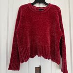 Cynthia Rowley Cozy Chenille Scallop Red Sweater • Size M Photo 1
