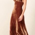 Reformation  Melany Velvet Midi Dress in Toffee Brown Size 0 Photo 0