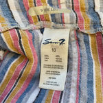 7 For All Mankind Striped Linen Wide Leg Pants Women's Size 10 Multicolor Ankle Photo 14