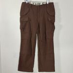 Free People Herringbone Textured Dark Academia Brown Cargo Pants Size 12 NWT Photo 10
