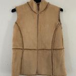 Live a Little Faux Suede Faux Fur Tan Vest Bohemian Casual Western 70s Retro XL Photo 1