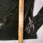 Anthropologie Velvet Crisscross Back Long Sleeve Holiday party Top Green bows Photo 10