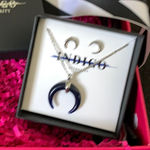 Anthropologie Indigo Authority Boho Crescent Horn Moon Necklace Photo 0