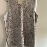 Ecru  Size M Leather Overlay over Silky Tank Top Cream Photo 2