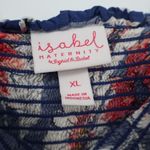 Isabel Maternity Maxi Dress Floral Print Blue Red White Smocked Top XL Photo 2