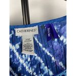 Catherines  Blue White Crinkle Sharkbite Hem Crochet Neckline Tunic Top Size 2XWP Photo 2