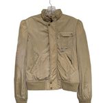 Diesel Vtg Y2K  Tan Nylon Bomber Zip Jacket‎ Sz L Sherpa Lined Military Utility Photo 0