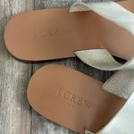J.Crew  Malta metallic silver 2 strap leather flat slide sandal size 7 Photo 4