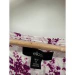 Ellos Womens White Purple Floral Button Down Shirt Size 3X Cotton Half Sleeve Photo 6