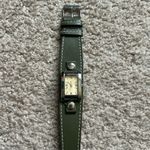 Women’s vintage army green/silver genuine leather adjustable bracelet watch‎ Green Photo 1