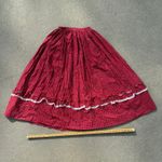 VTG 80s 90s prairie Gunne red calico floral eyelet lace tiered skirt 25" WAIST Size XS Photo 7