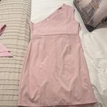 Women's One Shoulder Pink Dress with Waist Tie Size M Photo 2