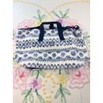 Pink Nation Sherpa Fleece Duffel Bag Travel Weekend Blue Fair Isle Print Photo 1