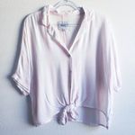 Rails  Marley Lotus Striped Pink Front Tie Short Sleeve Shirt Photo 0