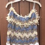Handknit 🧶 fringe embellished tank top sweater Size undefined Photo 1
