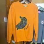 Carven Papaya Orange Banana Embroidered Cotton Molleton Size Small Photo 2