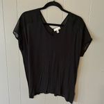 14th & Union  Black Sheer Shoulder Top Size Small Photo 0