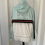 Super Cool Used / Worn PE Nation Light Blue Hooded Windbreaker Zip up Jacket Size L Photo 3