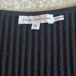 Good American Rib Knit Belted Midi Dress Black Size 2 (M) NWOT Photo 7