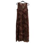 Sundance Silk Blend Velvet Brown Floral Paisley Print Sleeveless Maxi Dress MED Photo 2