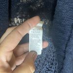 Lucky Brand -NAVY-L/S-OPEN WEAVE KNIT CARDIGAN Open front Cotton Blend-M-EUC Photo 6