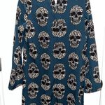 SheIn Woman’s Animal Print Skull Green Long Sleeve Dress Size Small Photo 1