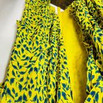 Tanya Taylor  Yellow Blue Printed Silk Chiffon V-Neckline Maxi Dress Size 2 Photo 7
