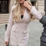 ZARA Lapel Collar Blazer Mini Dress Long Sleeves Shoulder Pads Pockets XS NEW Photo 0