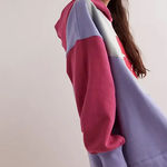 Free People NWT Clover Stitch Sweatshirt In Poppy Combo $168 MSRP Photo 3