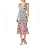Saloni floral Molly dress silk midi dress 0 Blue Photo 2