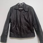 Vintage Santa Fe Leather Brown Full zip Bomber Jacket Lg Moto Photo 0