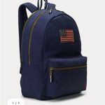 Ralph Lauren NWT Polo Flag Canvas Backpack Navy Blue Photo 4