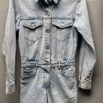 ZARA Women's Light Blue Jean Overall Long Sleeve Shorts Size XS SKU 4108 Photo 0