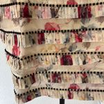 Zimmermann Cream and Red Floral Ruffle Blouse with High Collar Photo 2