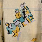 80s Heet sportswear Jazz Musicians Yellow Button Down Shirt Multi size Photo 1