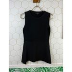 Theory Black Peplum Structured Top - Size - Small Photo 5