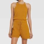 Universal Threads Universal Thread Golden Yellow Crochet Romper Photo 2
