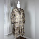 Rewind Sheer Multicolored Drop Waist Long Sleeve Knee Length Dress Photo 4