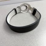 Chicos Leather Waist Belt Small Womens Mixed Metal Buckle Clasp Adjustable 1.5in Black Photo 3