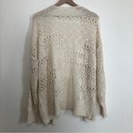 Cozy Knit Cream Color Long Sleeve Open Front Cardigan Sweater White Size M Photo 5