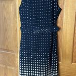 I LE New York Navy and Cream Sleeveless Crew Neck Stretch Sheath Dress, Size 8 Blue Photo 1