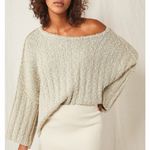 Free People Size Large Ribbed Good Day Pullover Sweater Slouchy Oversized Photo 0