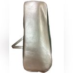 Aurielle Leather Silver & Green Purse Bag Tote‎ Photo 3