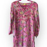 Raj ❤︎︎ Heart Embroidery Tunic Top Dress ❤︎︎ Pink Floral ❤︎︎ Made in India ❤︎︎ Size XL Photo 1