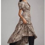 Anthropologie NWT Somerset Maxi in Chocolate Leopard Cotton Dress L Photo 7