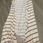 LuLaRoe  Purple and Cream Striped Cardigan Photo 0